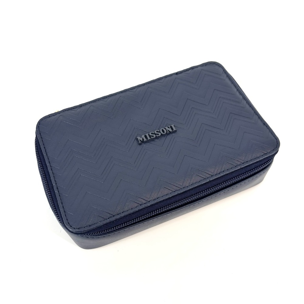 Delta‎ One Missoni Amenity Kit First Business Class Blue Toiletry Case Cosmetic